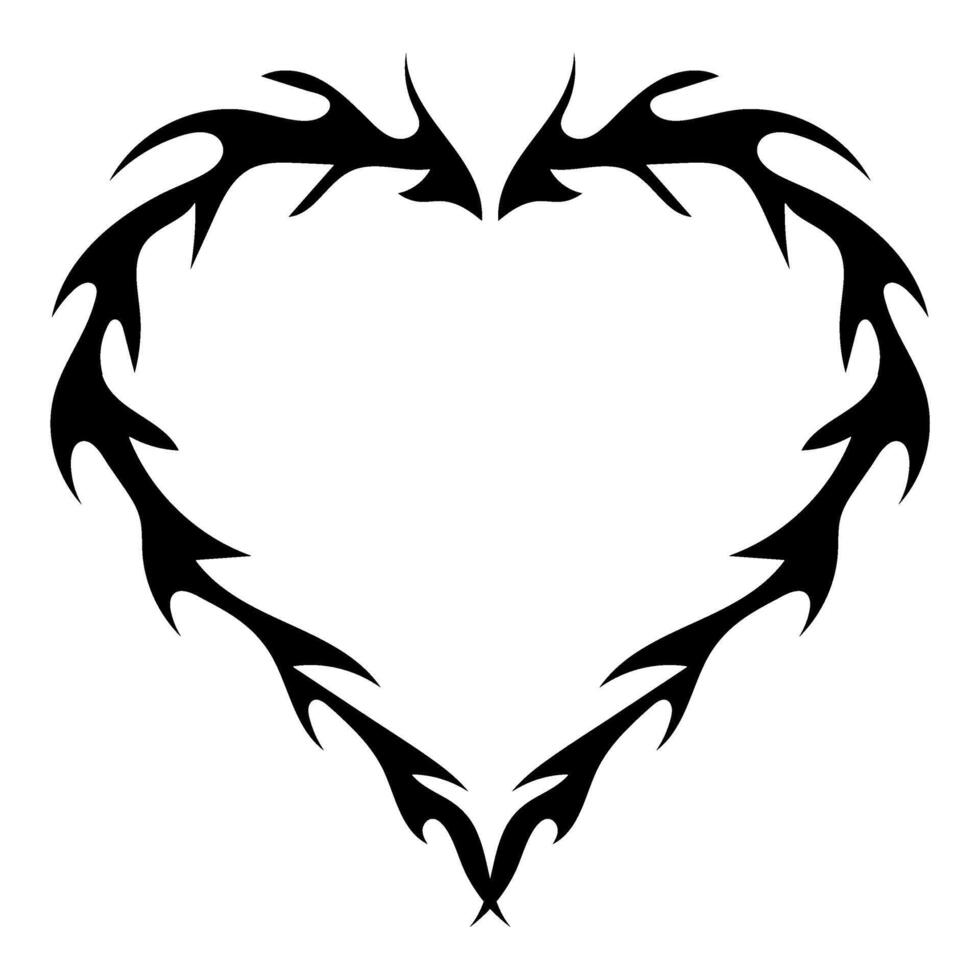 Decorative heart shaped frame. Retro Neo tribal baroque ornament. Design element vector