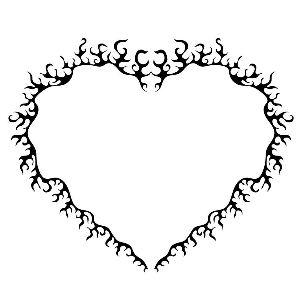 Decorative heart shaped frame. Retro Neo tribal baroque ornament. Design element vector