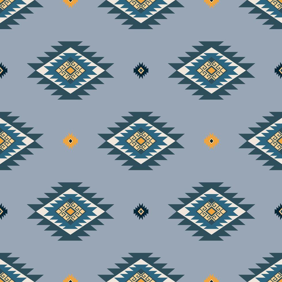Ethnic tribal traditional geometric rhombus square zig zag shape seamless pattern brown cream color background. Use for fabric, textile, interior decoration elements, upholstery, wrapping. Pro vector