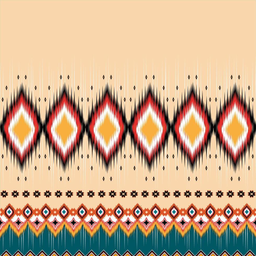 Ethnic abstract ikat art. Seamless pattern in tribal, folk embroidery, and Mexican style. Aztec geometric art ornament print.Design for carpet, wallpaper, clothing, wrapping, fabric, cover, vector