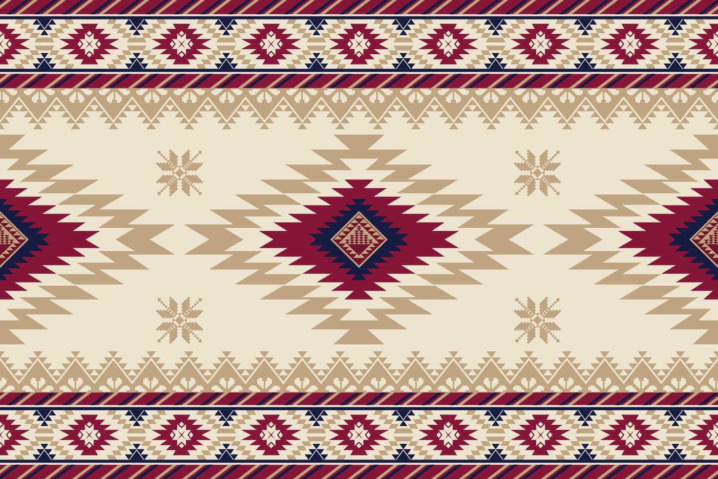 Ethnic tribal traditional geometric rhombus square zig zag shape seamless pattern brown cream color background. Use for fabric, textile, interior decoration elements, upholstery, wrapping. Pro vector