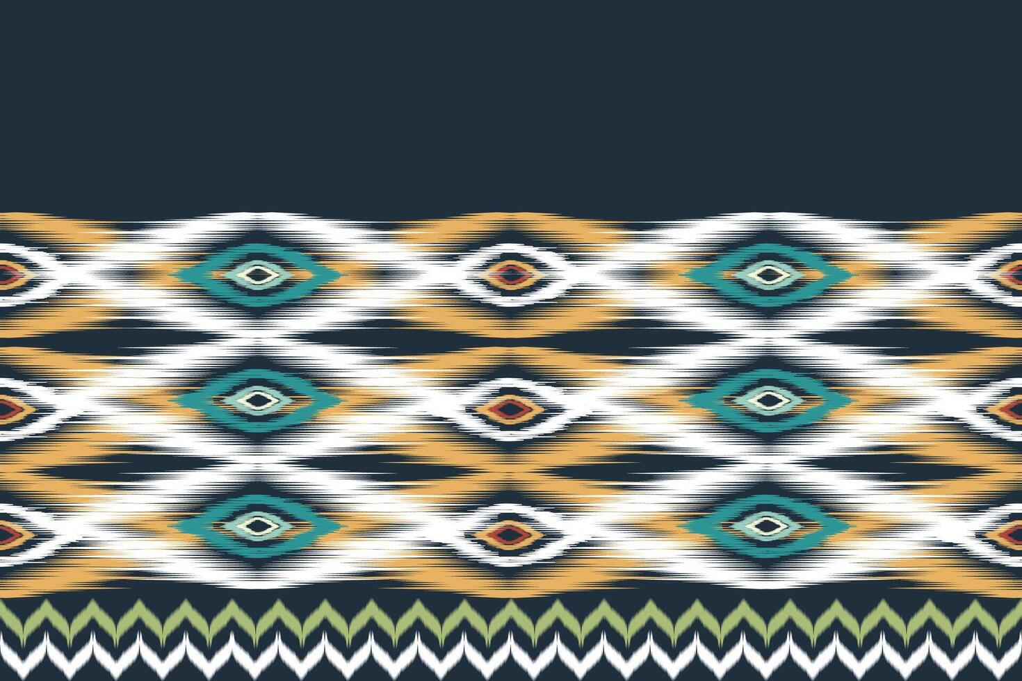 African Ikat paisley embroidery.geometric ethnic oriental seamless pattern traditional on white background.Aztec style abstract illustration.design for texture,fabric,clothing,wrapping,carpet. vector