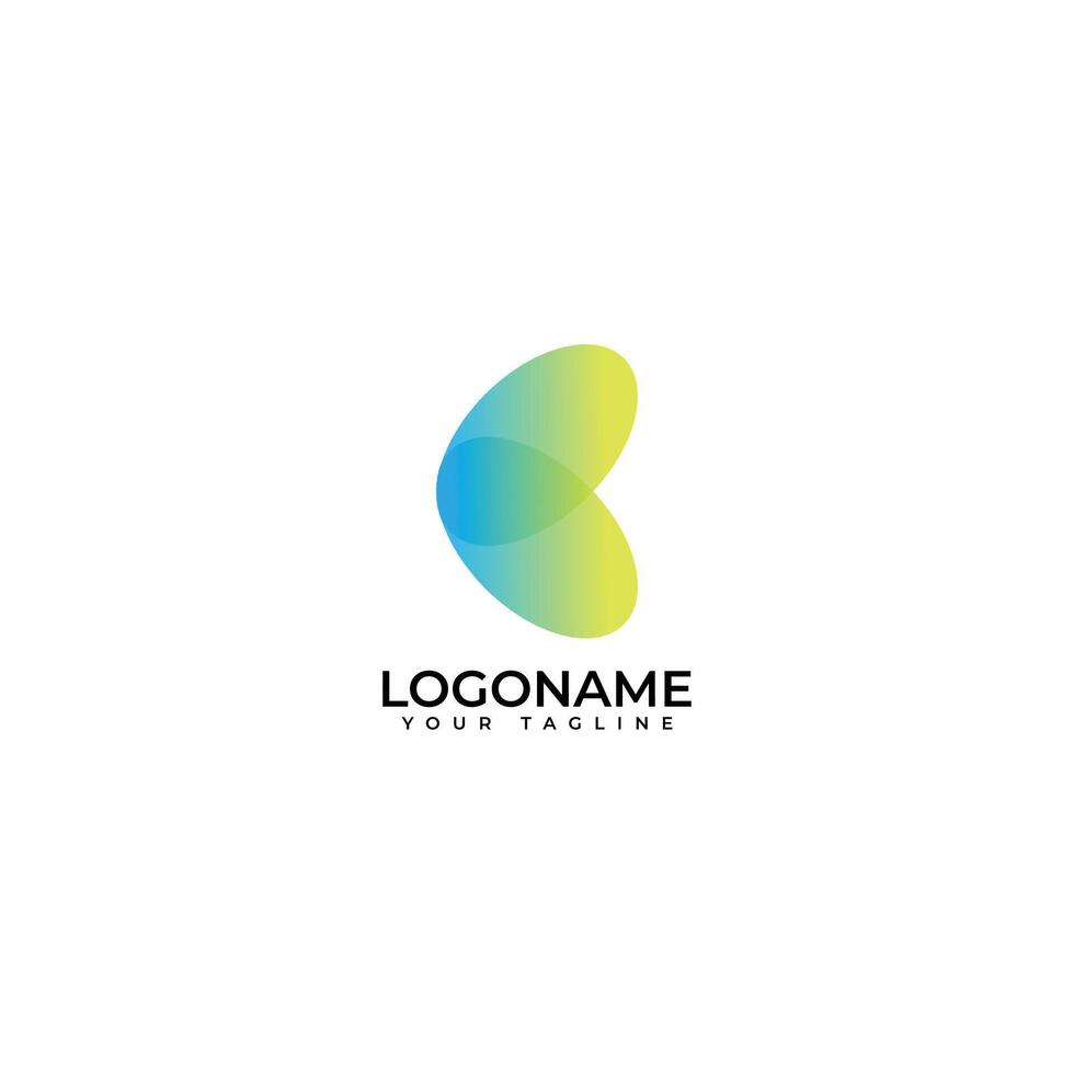 Unusual floral logo with Butterfly vibe template vector