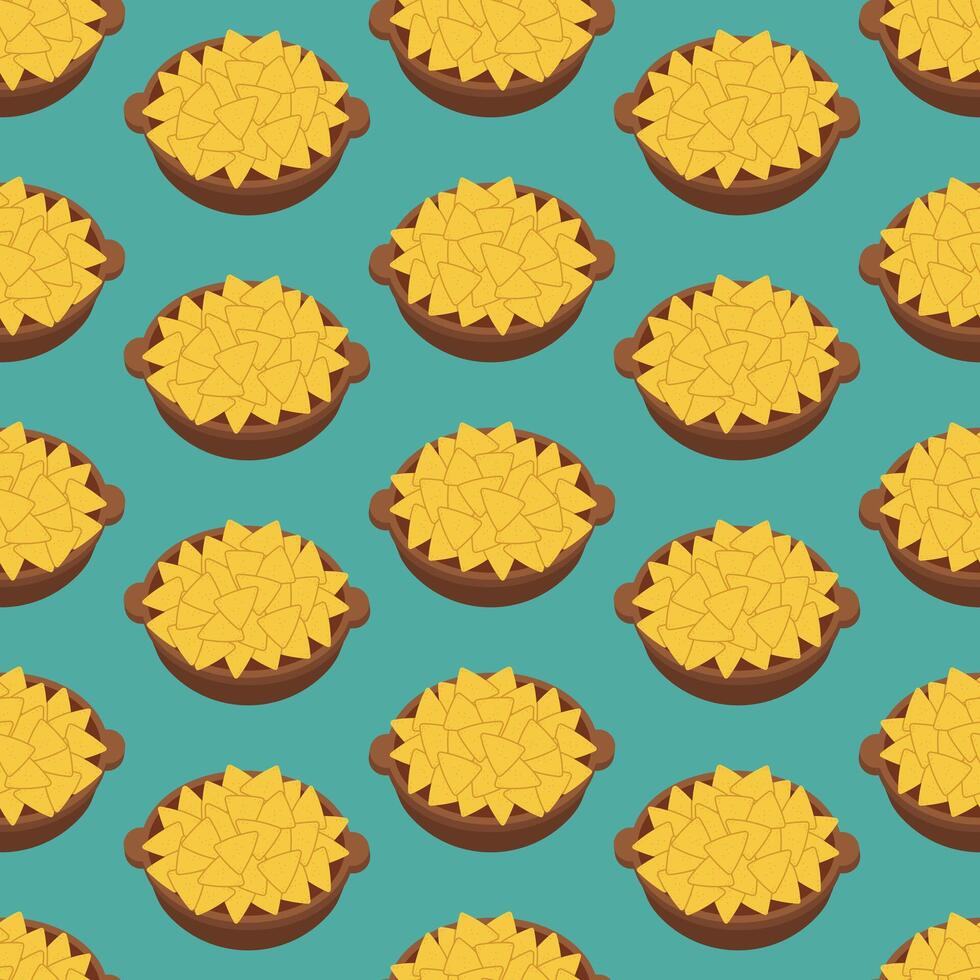 nachos seamless pattern mexican food hand drawn doodle pattern vector