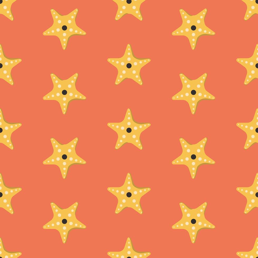 starfish summer seamless pattern hand drawn vector