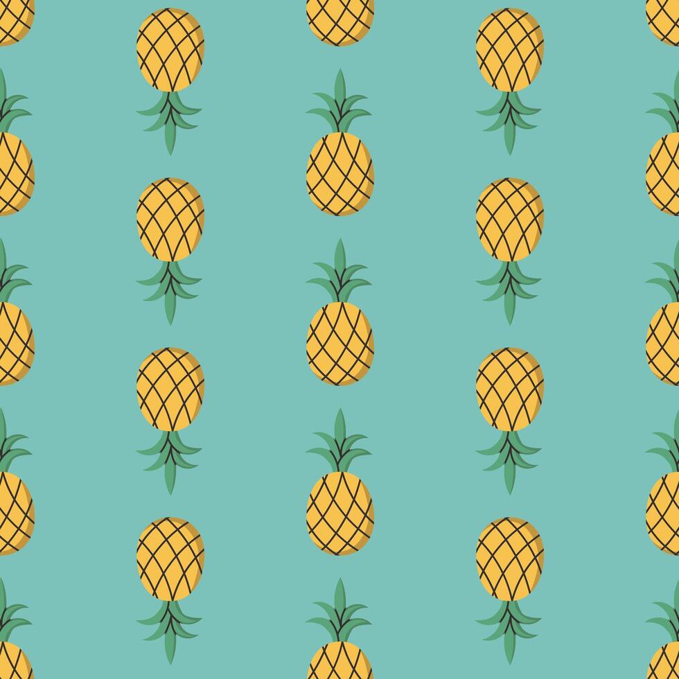 pineapple summer seamless pattern hand drawn vector