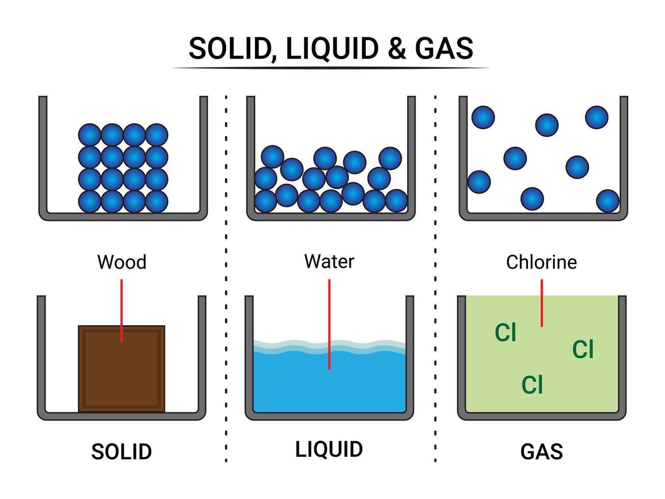 The States of Matter vector