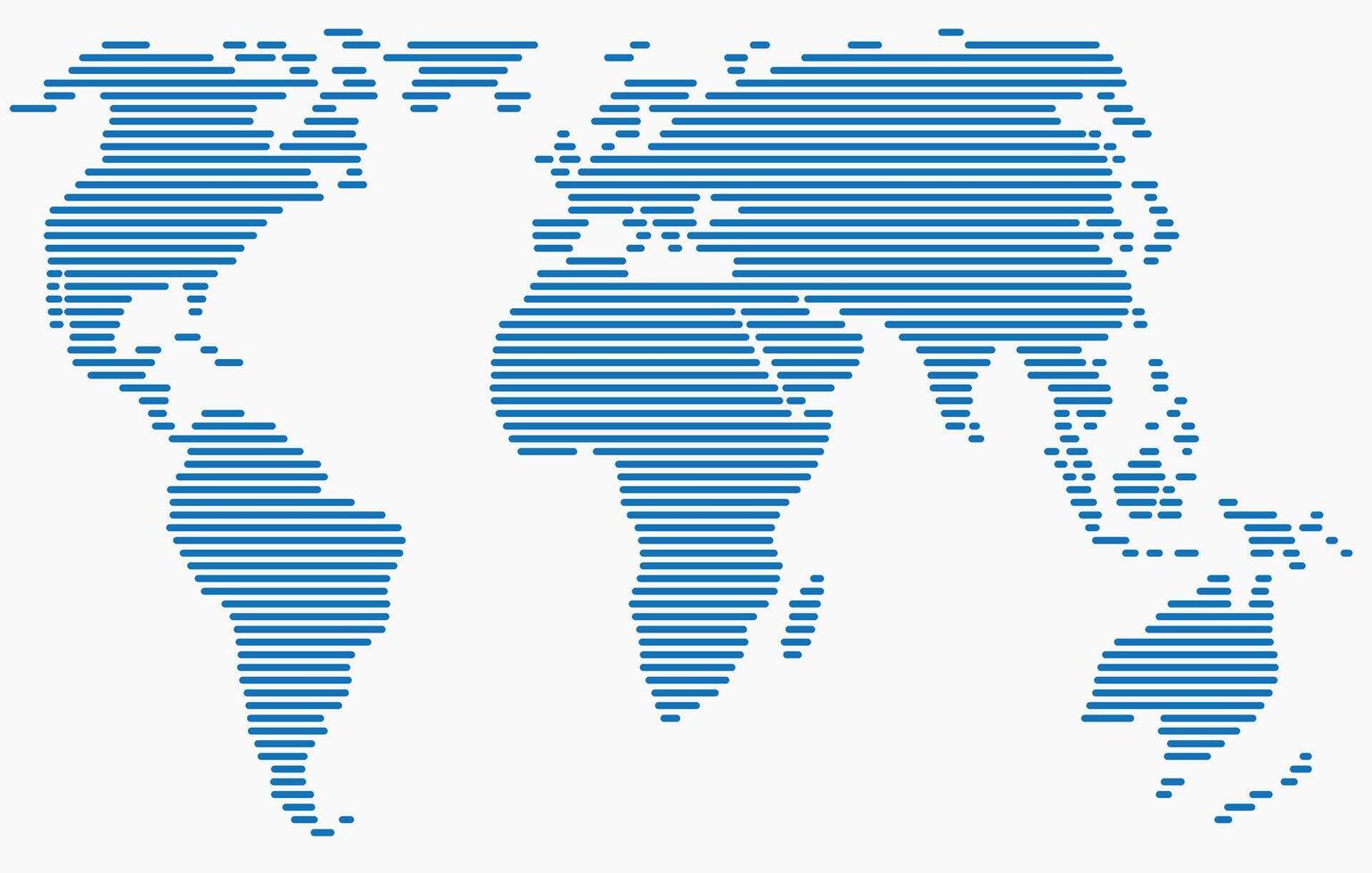 Horizon strip line world map on white background. vector