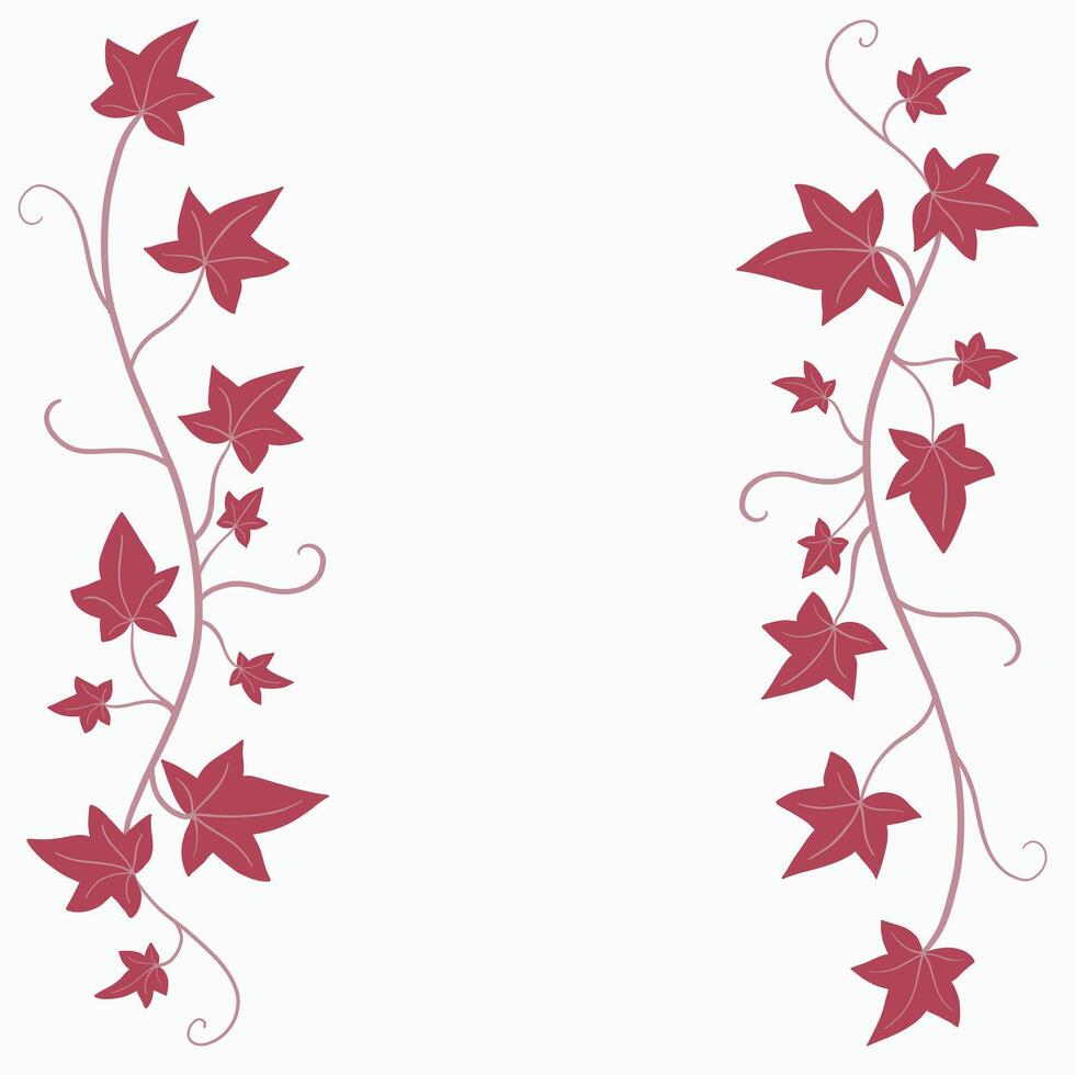 Floral ivy drawing decorative ornament flat design. vector