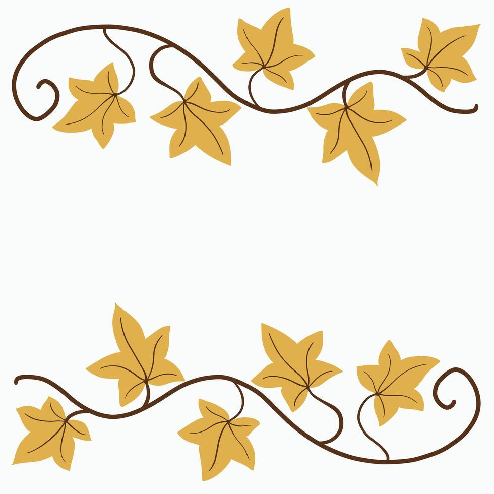 Floral ivy drawing decorative ornament flat design. vector