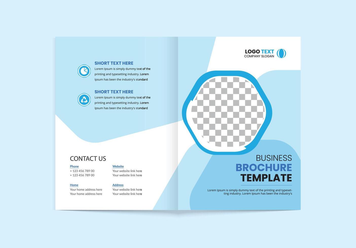 Company profile template layout design, corporate business brochure template design, multipages brochure. vector