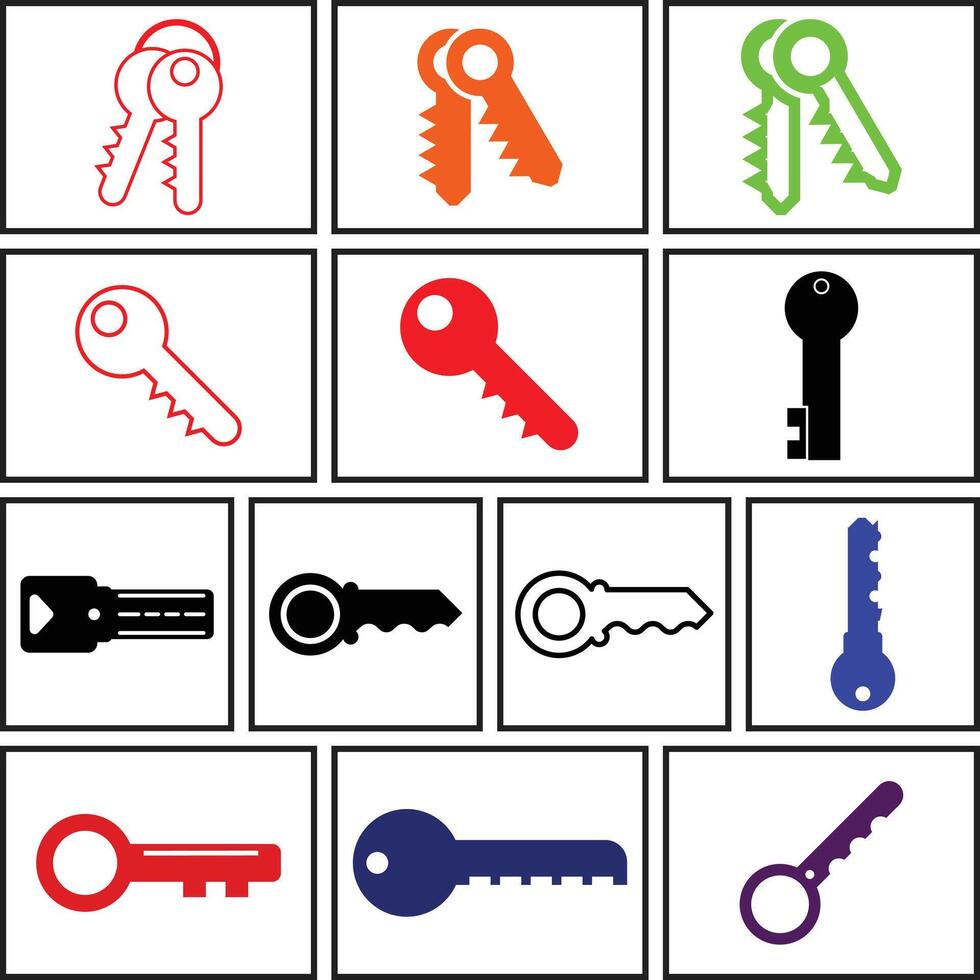 Set Icon of key design vector