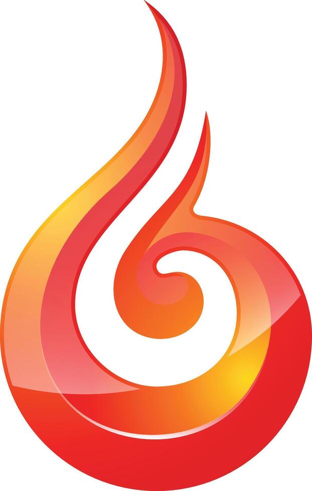 Unique Fire Flame Logo Design vector