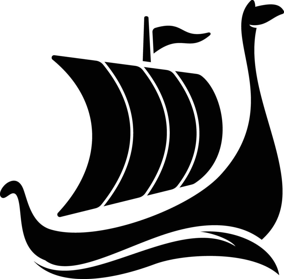 Viking Ship Logo Design vector