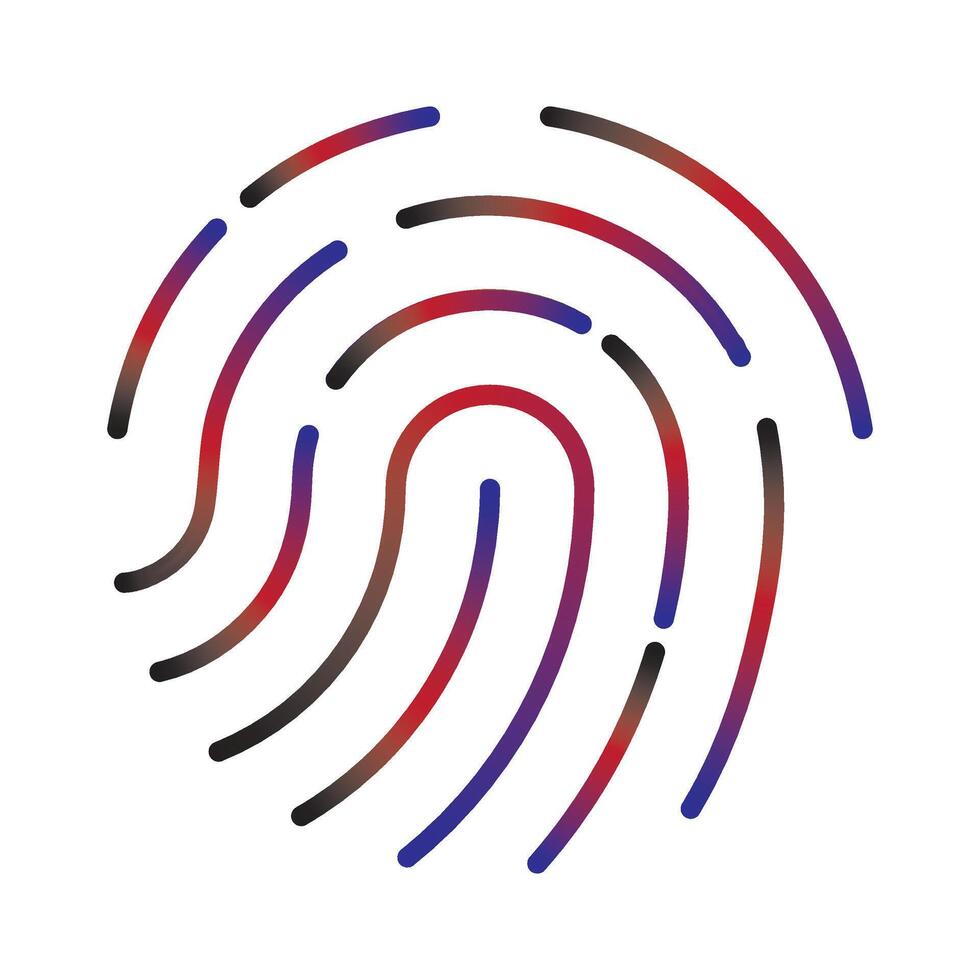 biométrico identificación .dedo impresión icono ilustración aislado en blanco antecedentes vector