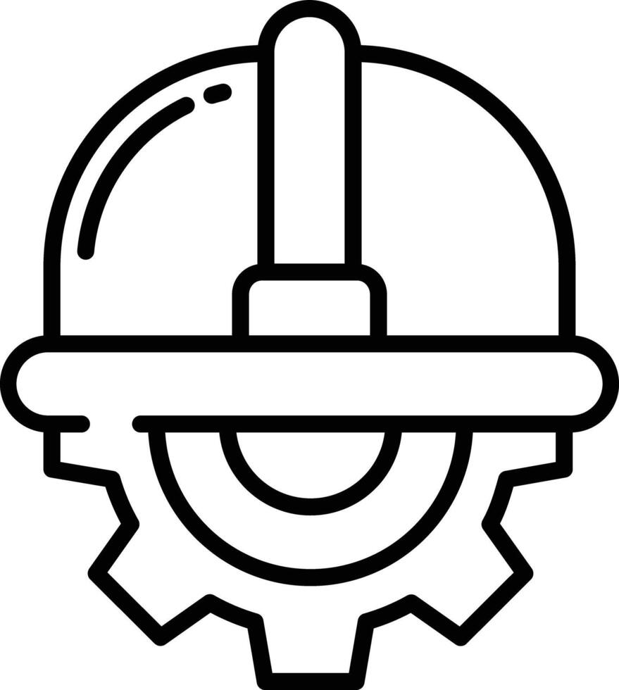 Safety helmet outline illustration vector