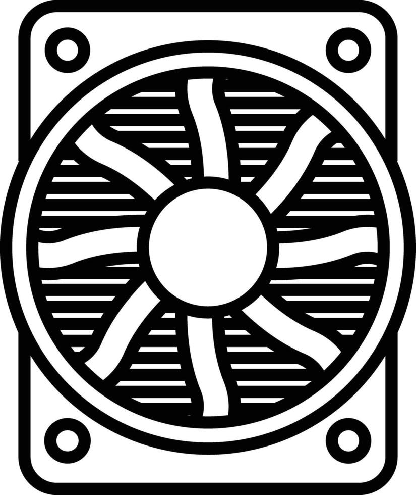 Fan outline illustration vector
