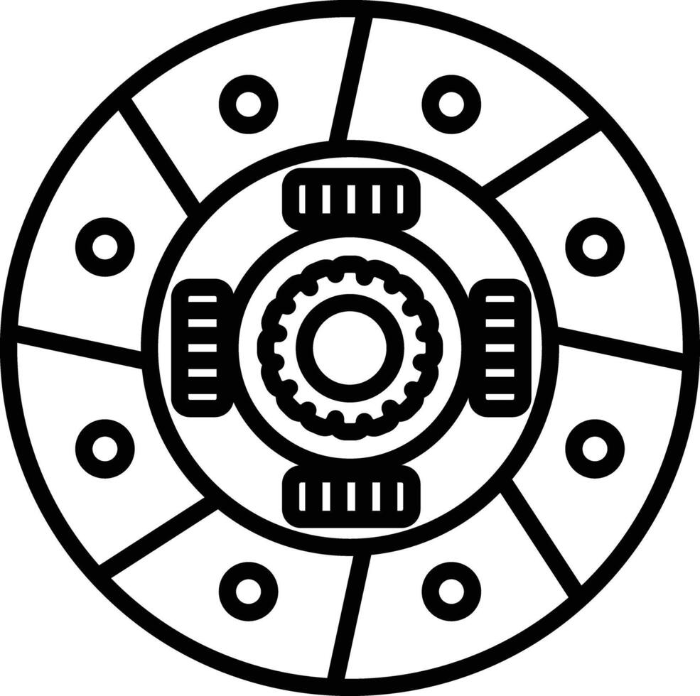 Clutch Disc outline illustration vector