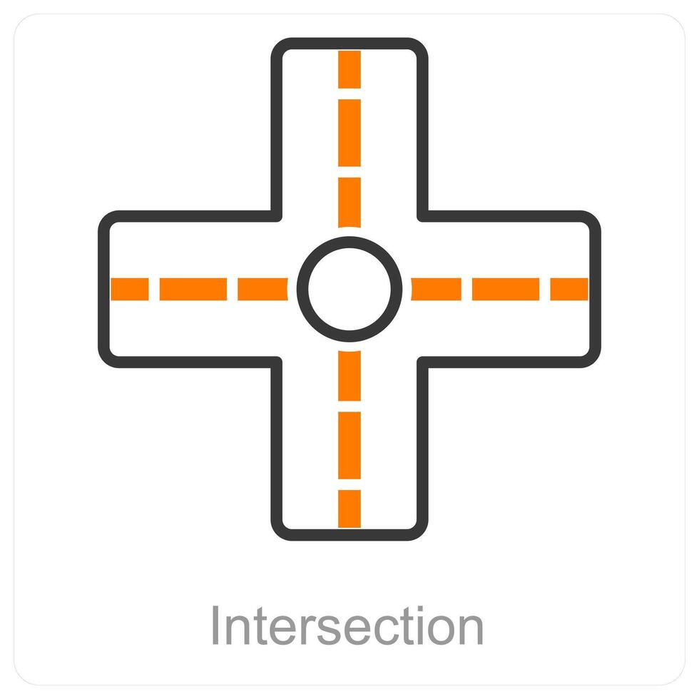 intersección y cruzar icono concepto vector