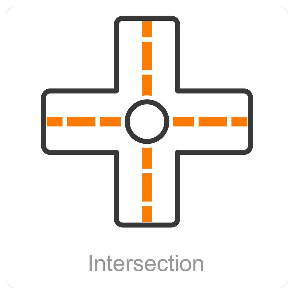 Intersection and cross icon concept vector
