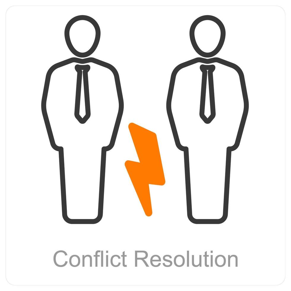 conflicto resolución y acuerdo icono concepto vector