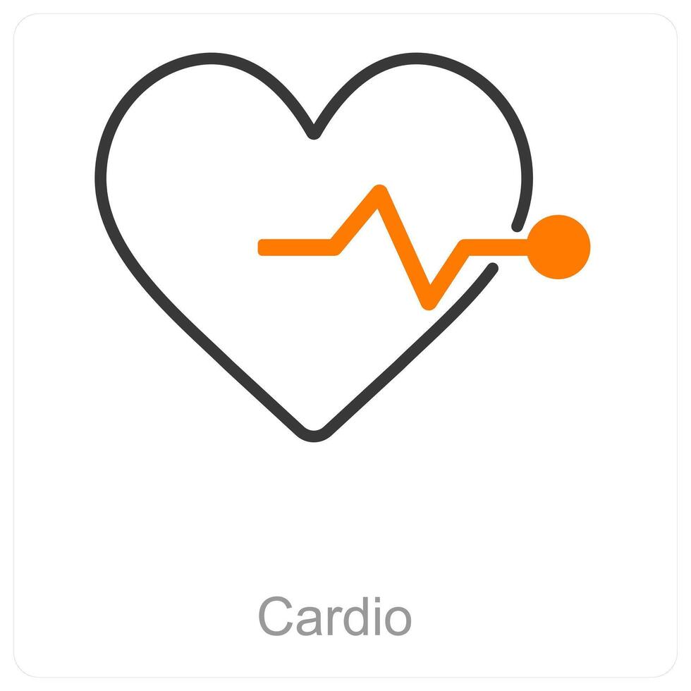 Cardio and care icon concept vector
