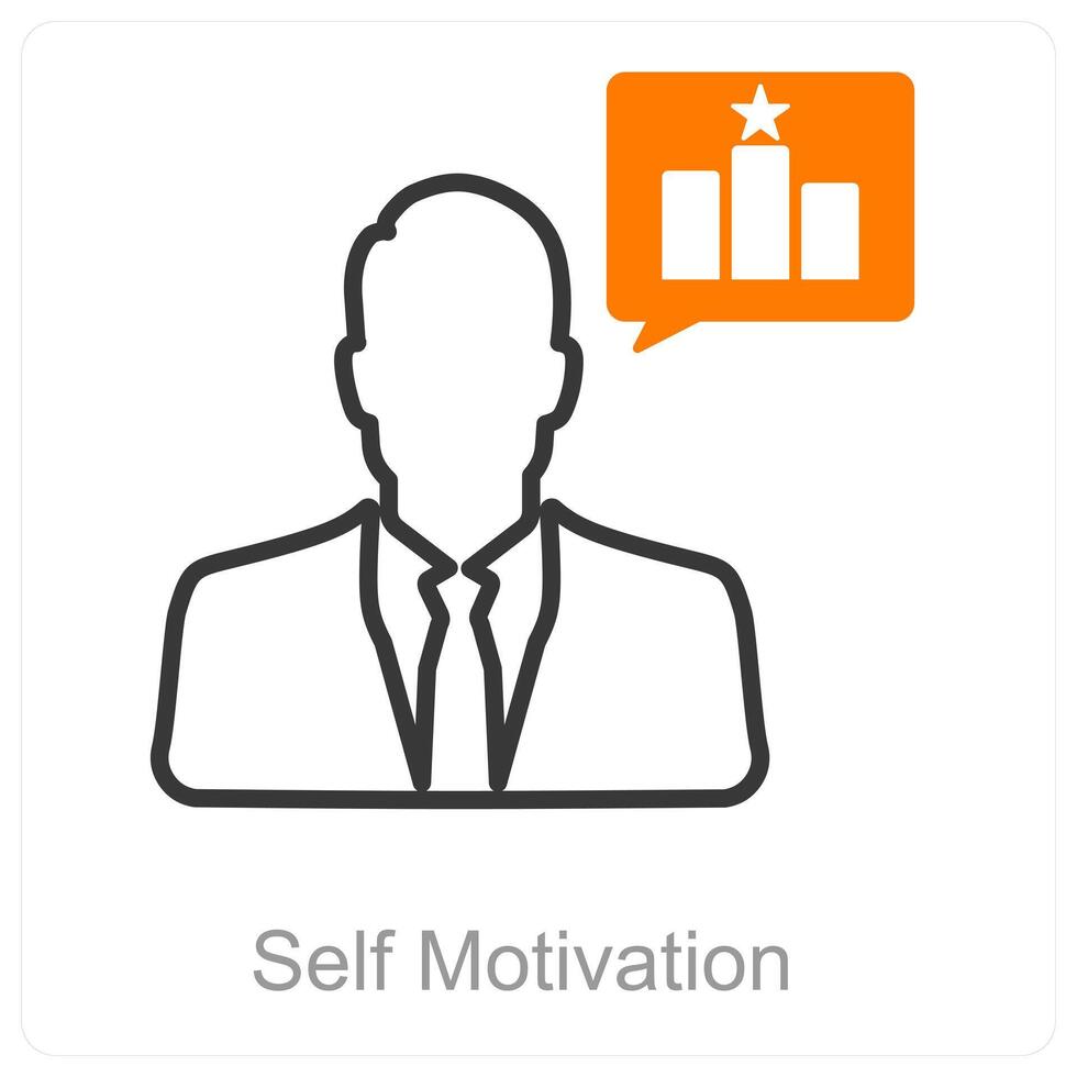 Self Motivation and confidence icon concept vector