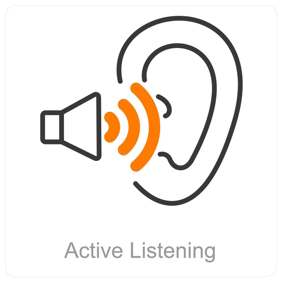 Active Listening and hearing icon concept vector