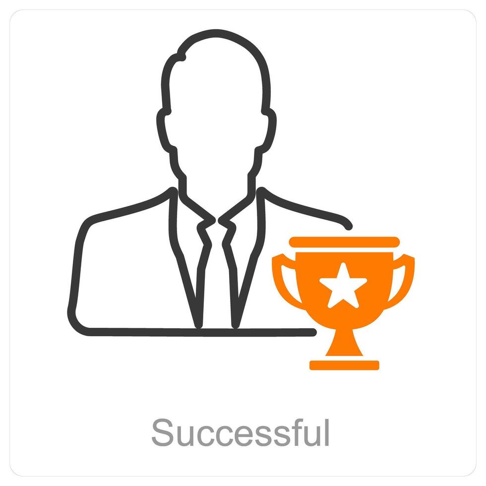 Successful and achievement icon concept vector