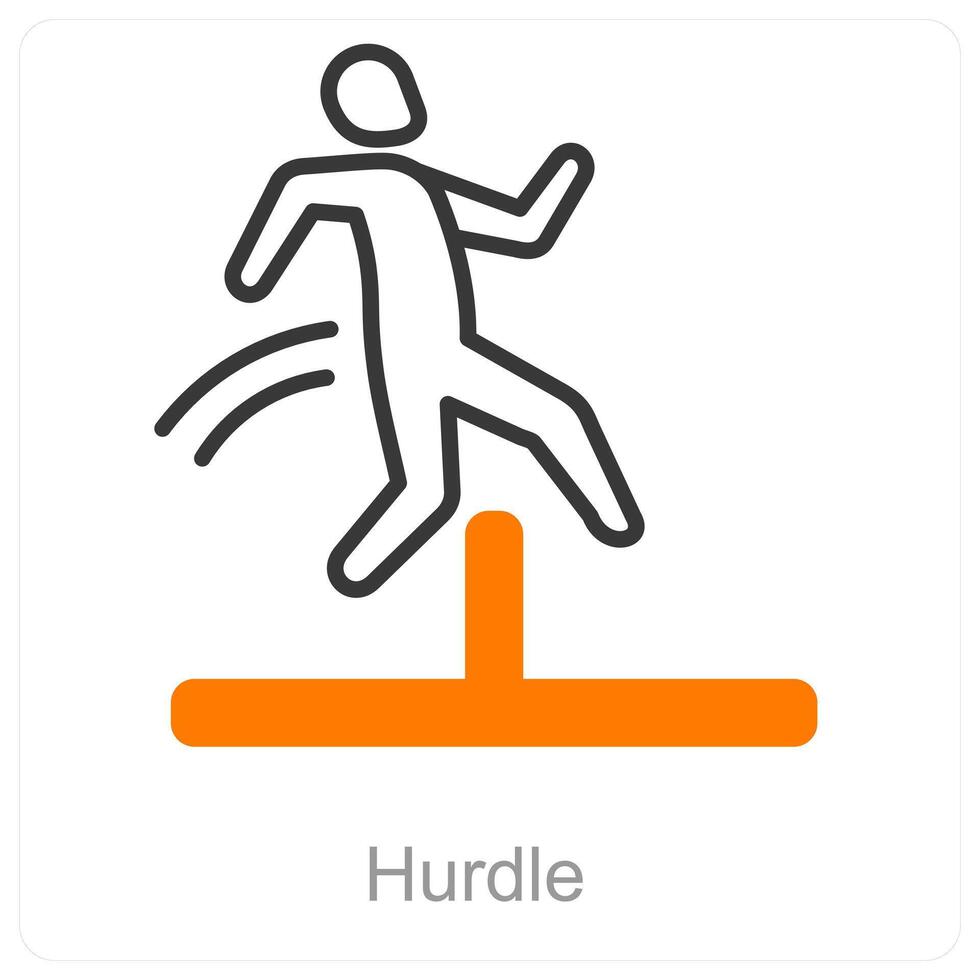 Hurdle and barrier icon concept vector