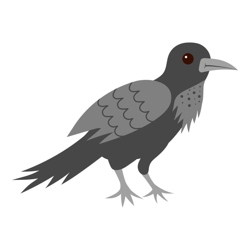 Cute crow. Cartoon forest animal. illustration. vector