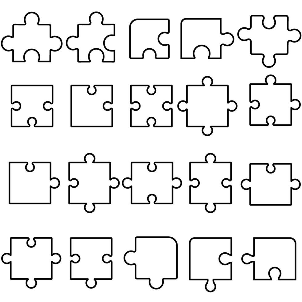 Puzzle icon set. Conundrum illustration sign collection. Teaser symbol or logo. vector