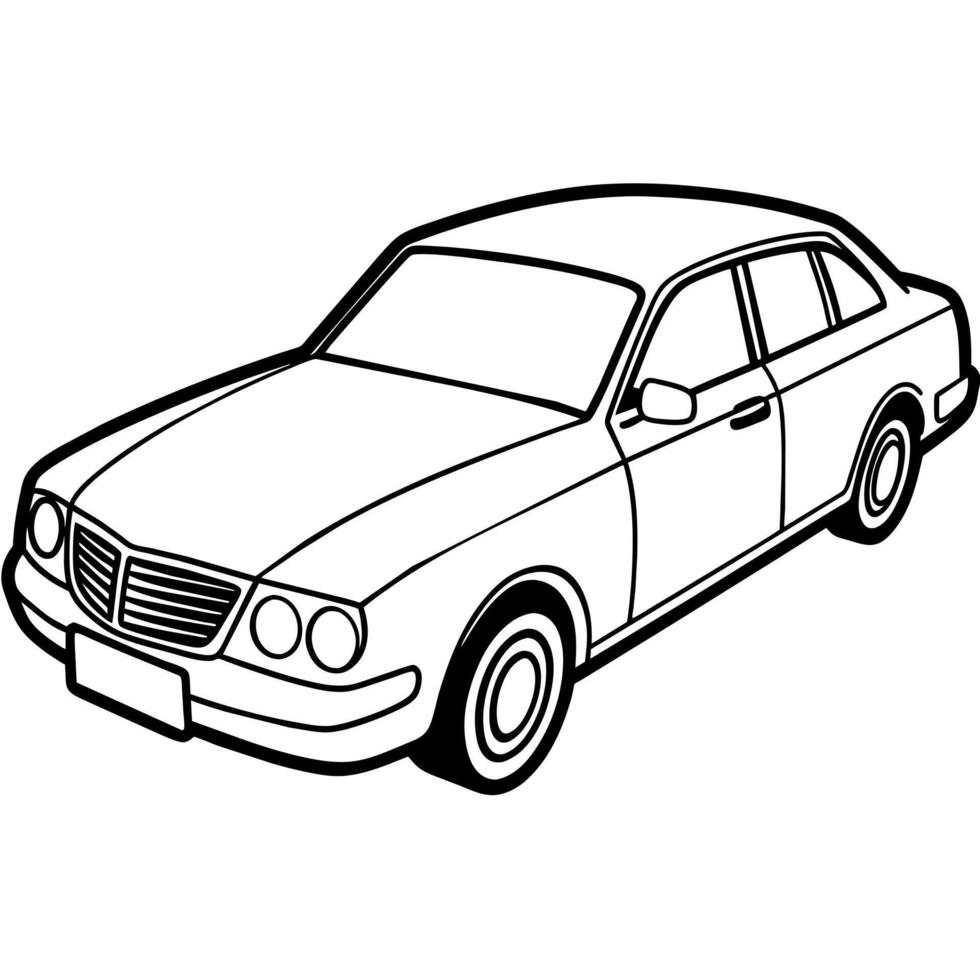 Car outline illustration digital coloring book page line art drawing vector