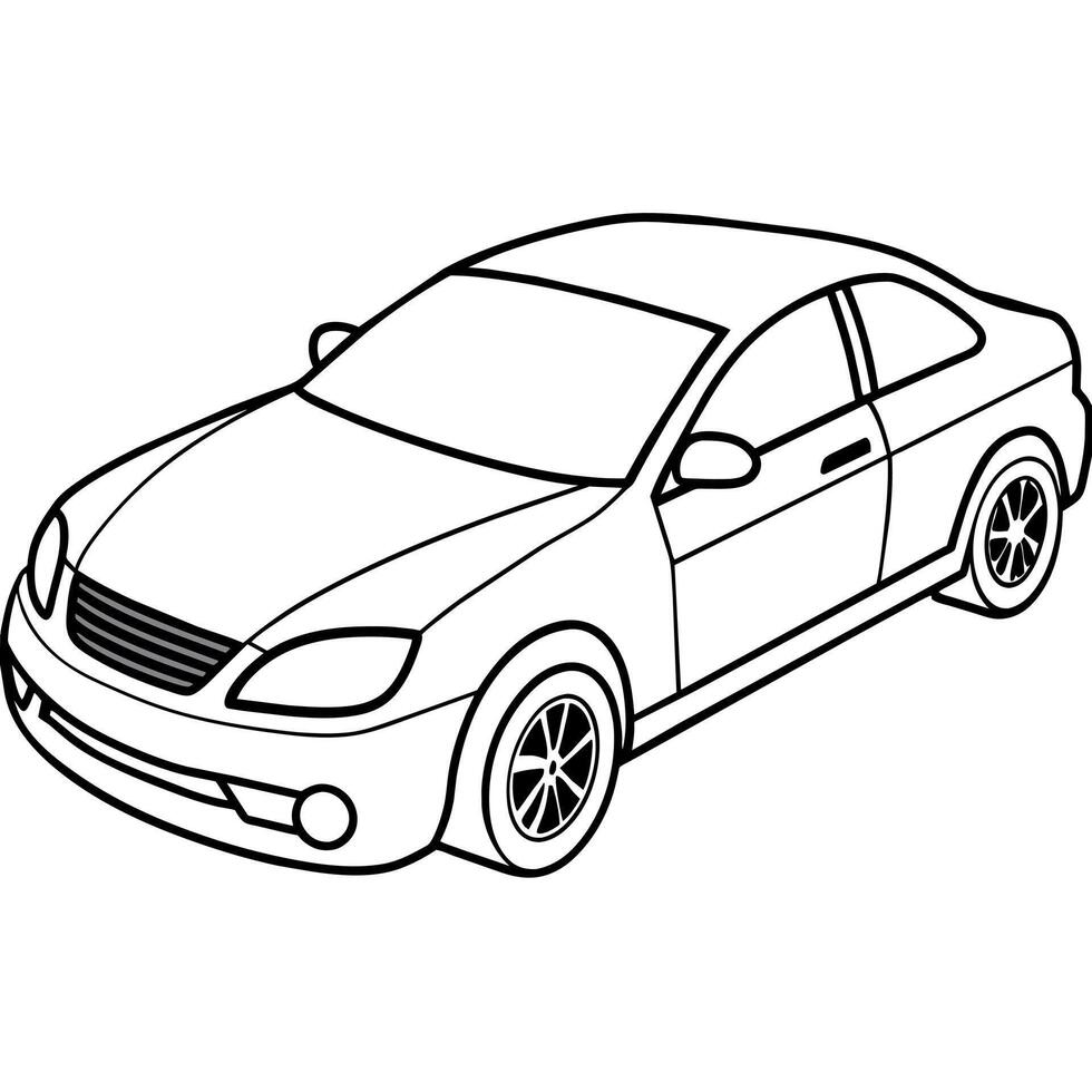 Car outline illustration digital coloring book page line art drawing vector