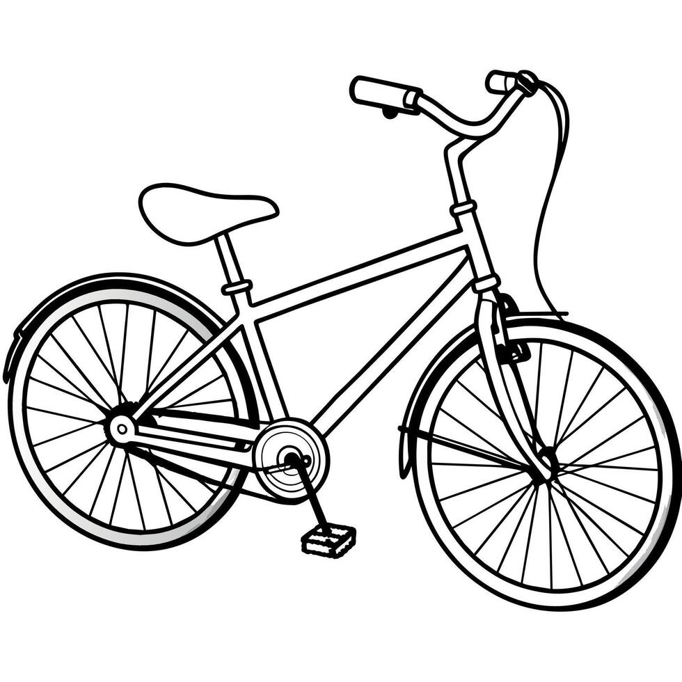 bicycle outline illustration digital coloring book page line art drawing vector