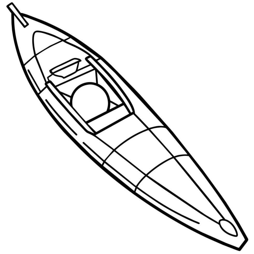 kayak outline illustration digital coloring book page line art drawing vector