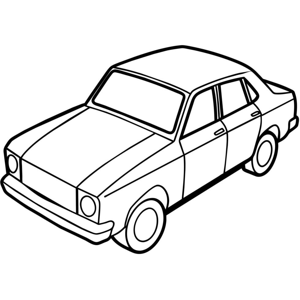 Car outline illustration digital coloring book page line art drawing vector
