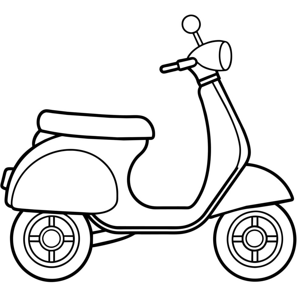 Scooter outline illustration digital coloring book page line art drawing vector