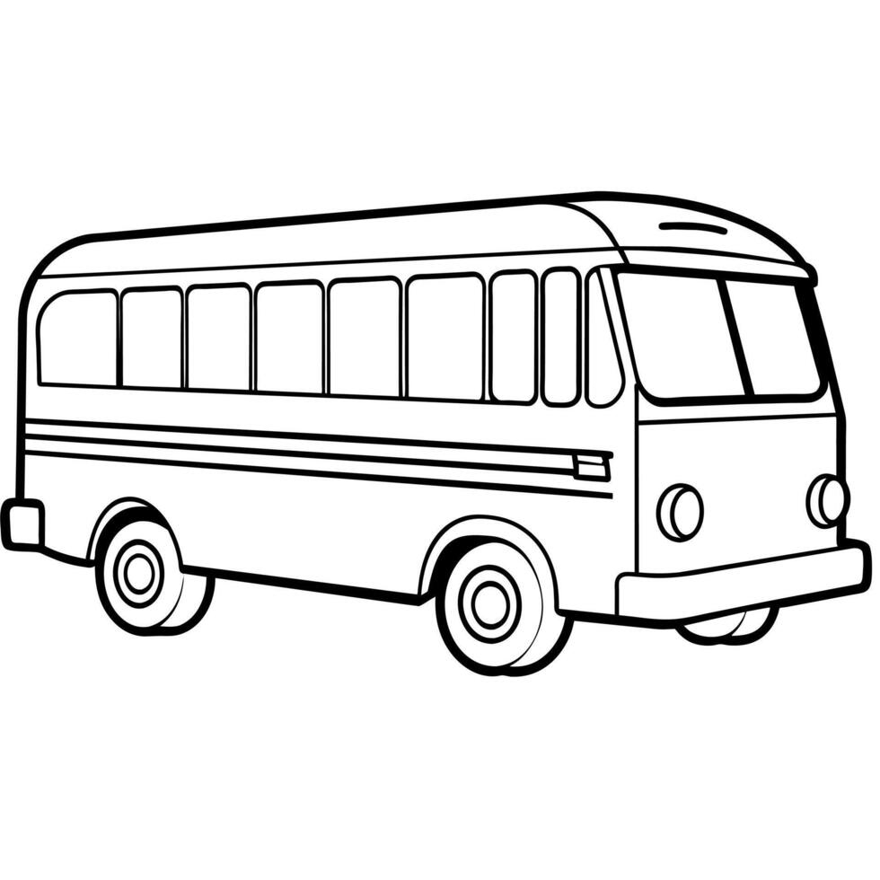 autobús contorno ilustración digital colorante libro página línea Arte dibujo vector