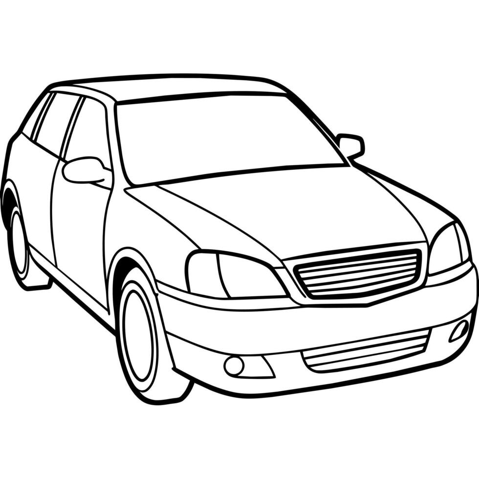 Car outline illustration digital coloring book page line art drawing vector