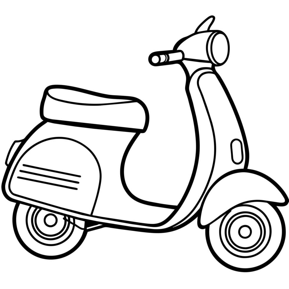 Scooter outline illustration digital coloring book page line art drawing vector