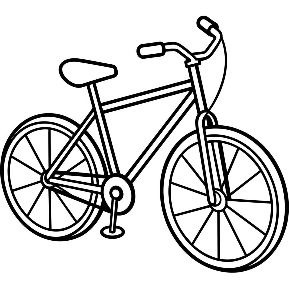 bicycle outline illustration digital coloring book page line art drawing vector