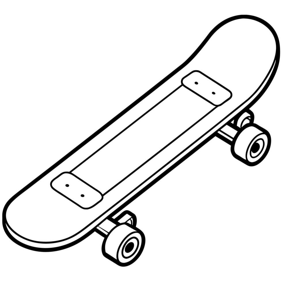 skateboard outline illustration digital coloring book page line art drawing vector