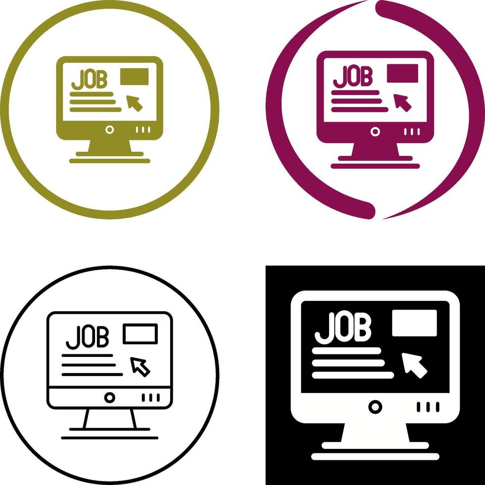 Online Job Icon Design vector