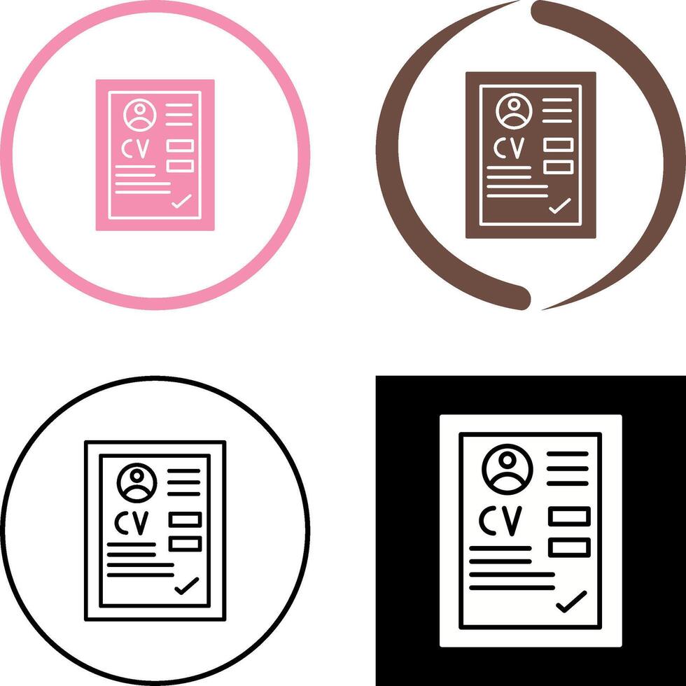 CV Icon Design vector