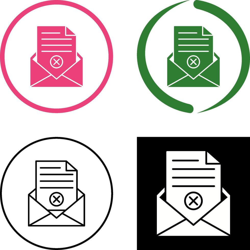 Rejection Of A Letter Icon Design vector