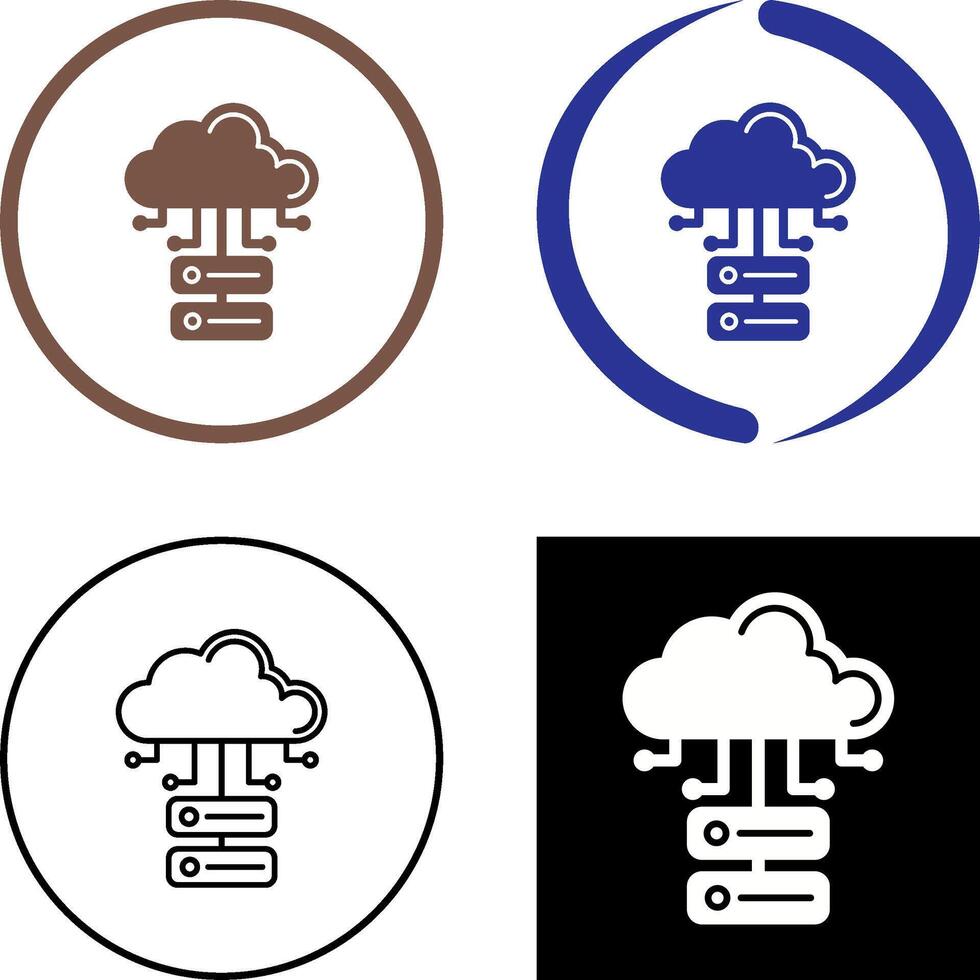 Cloud Database Icon Design vector