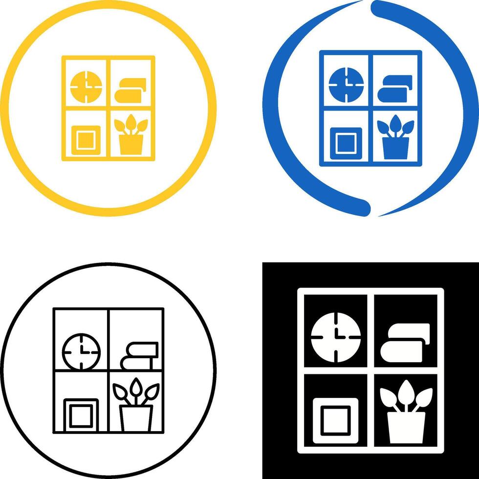 Bookshelf Icon Design vector