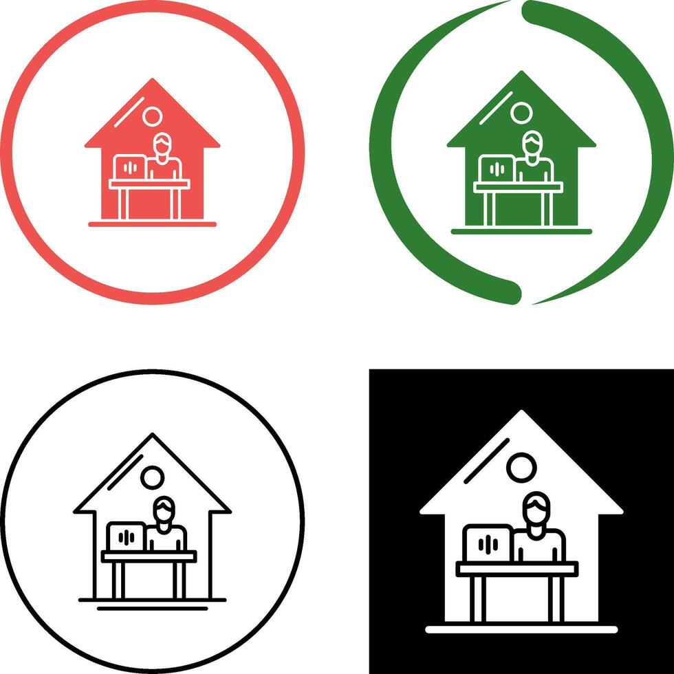 Work At Home Icon Design vector