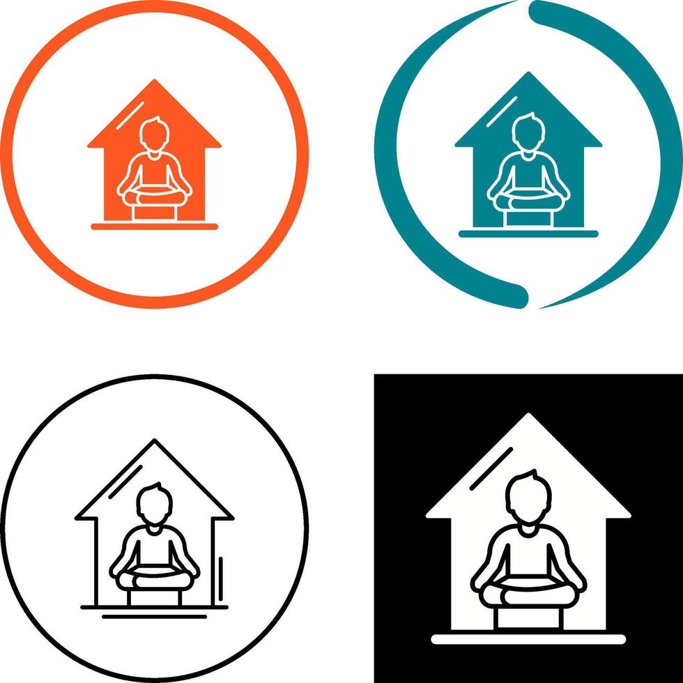 Yoga At home Icon Design vector